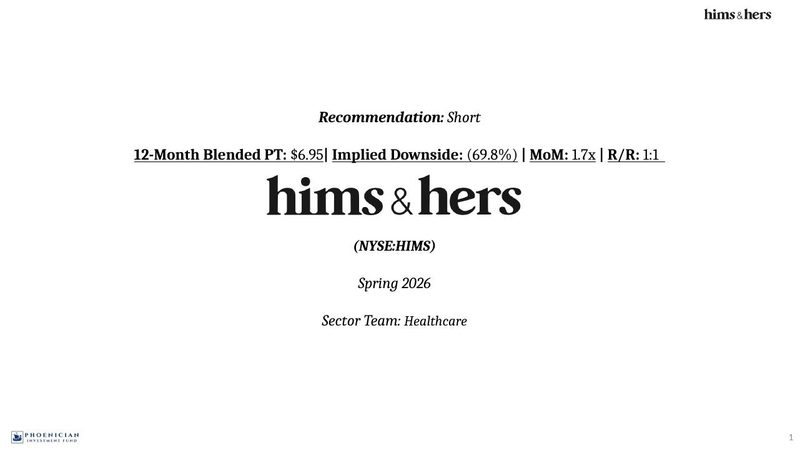 Hims & Hers Health pitch deck cover